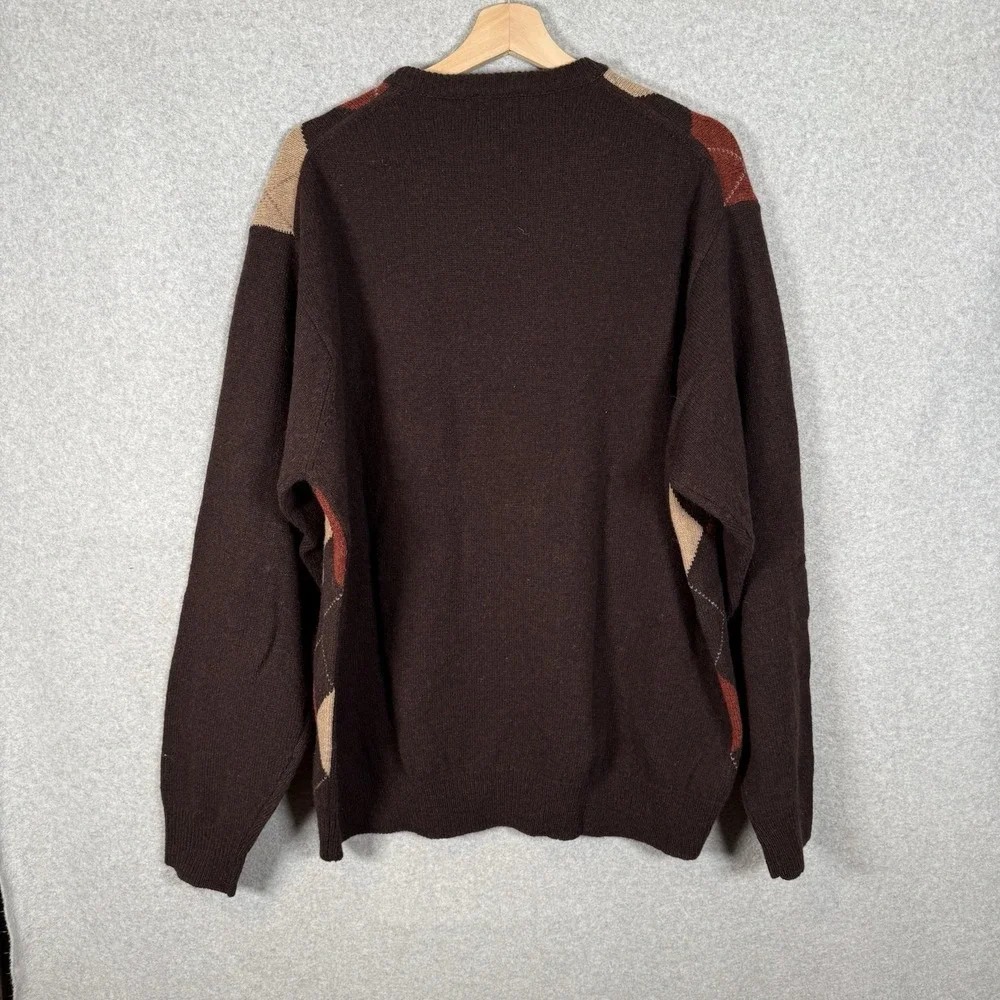 Jos A Bank Sweater Mens XL Vintage Argyle Lambswool‎ Pullover